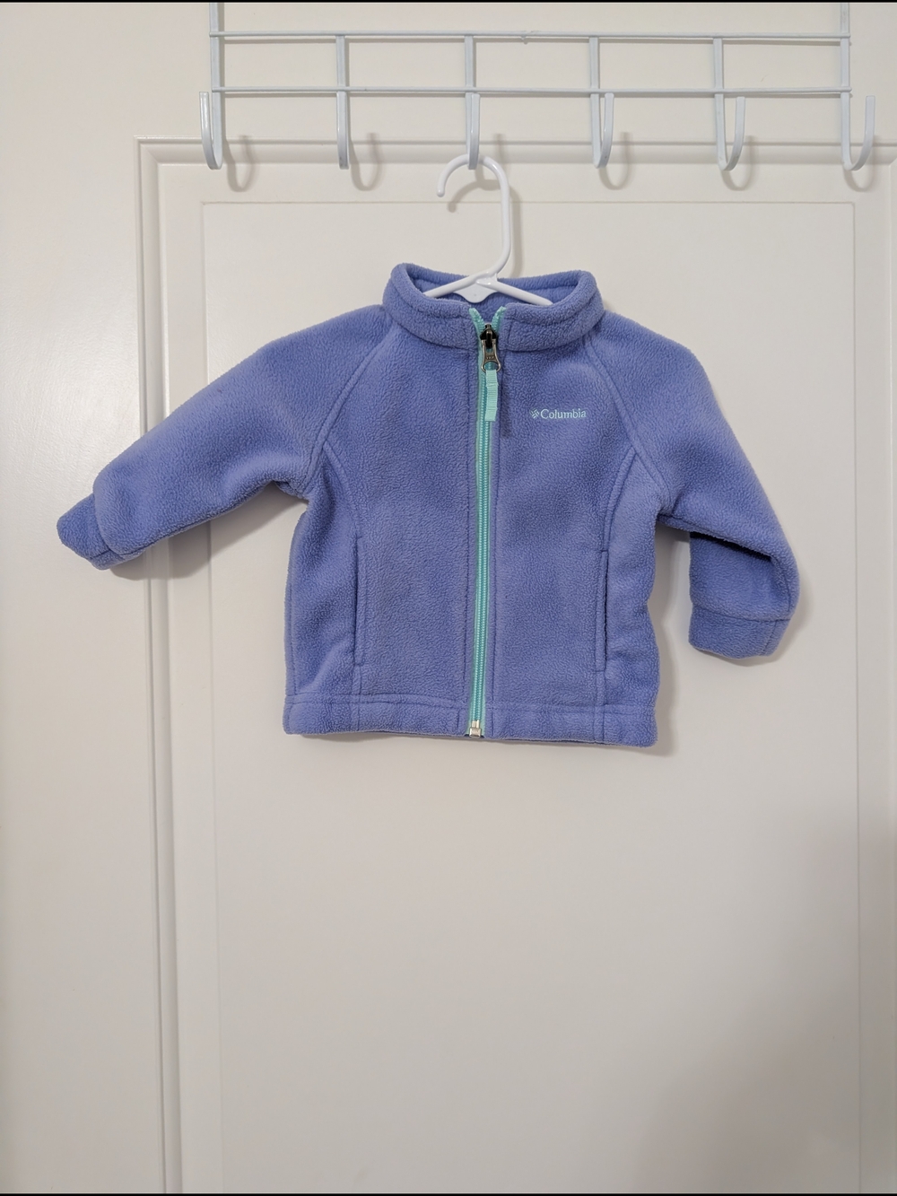 Columbia Lavender Fleece‎ Jacket with Mint Zipper 3-6m